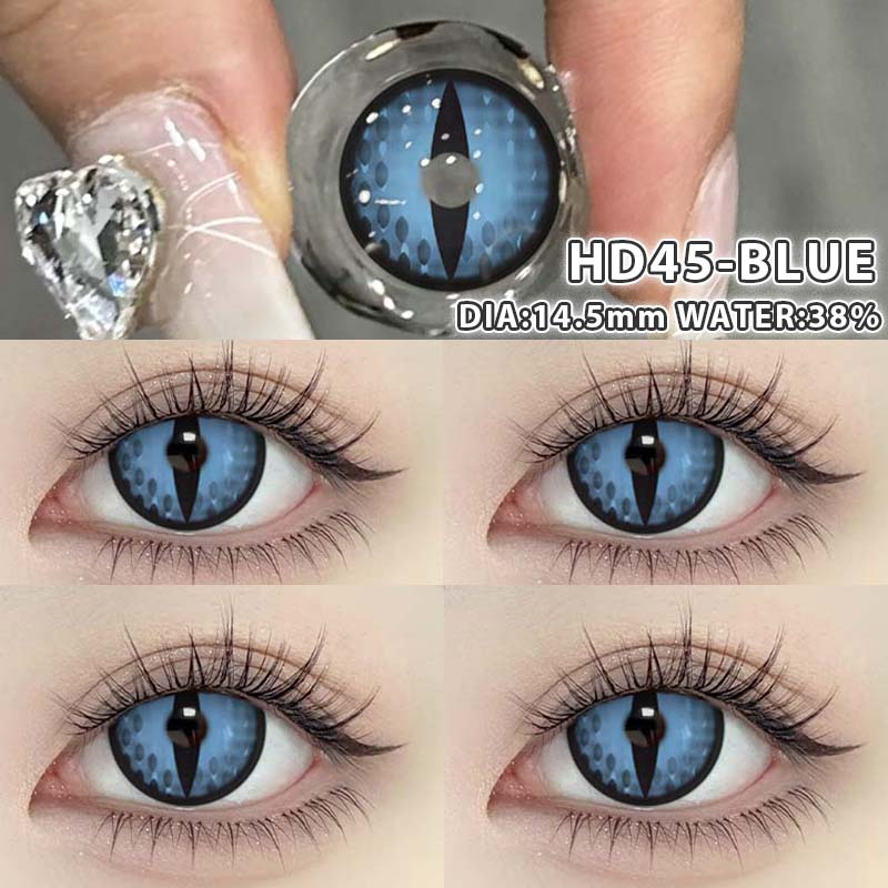 EYESHARE Farbige Kontaktlinsen Halloween Rollenspiel Sensenmann Augen Krokodil-Ausrüstung Grüne Linsen Cosplay Raster Weiß Farbige Kontaktlinsen 1 Paar 0