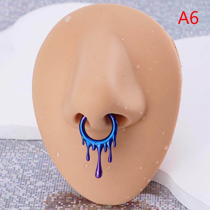 1 Stück Septumpiercing aus chirurgischem Stahl mit Fledermaus-Motiv, Klappsegment, Nasenring, Septumclicker, Knorpel, Tragusclicker, Körperpiercingschmuck as the picture