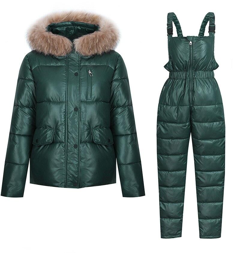 Damen-Wintermantel, kurz, mit Kapuze, glänzend, winddicht, wasserdicht, zweiteiliger Anzug, Pufferjacke, Baumwolle, gepolstert, Parkas, warme Oberbekleidung M grün