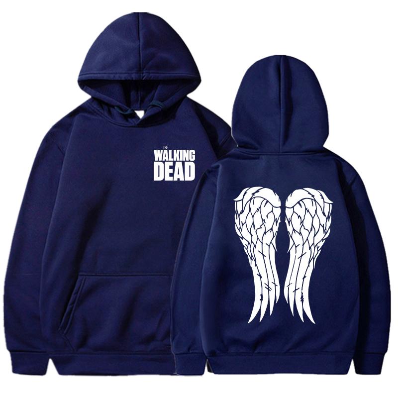 Neu Lustige The Walking Dead Print Hoodie Frauen Männer Casual Pullover Personalisierte M navy blau