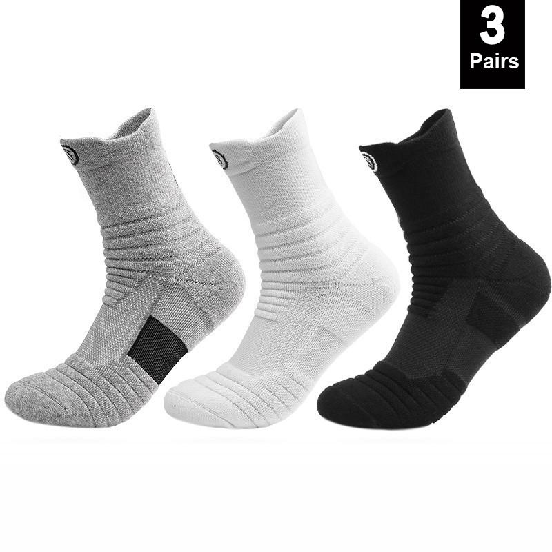 3 Pairs Anti-slip Fußball Socken Männer Frauen Baumwolle Socke Kurze Lange Röhre Fußball Basketball Sport Socken Atmungsaktive Deodorous socken 3 pairs
