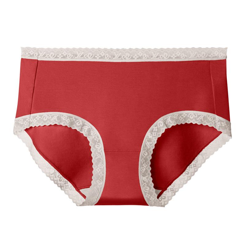 Baumwoll-Damenunterwäsche, antibakterielle Spitzenunterwäsche, mittlere Taille, Damen-Shorts, hochelastische Dreieckshose XL