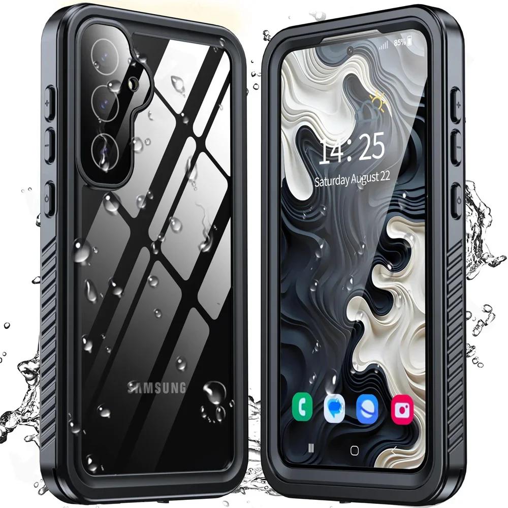 IP68 Wasserdichte Stoßfeste Hülle Für Samsung Galaxy S25edge S24 S23 S22 S21 Ultra FE A54 5G Unterwasser Schwimmen Telefon Luxus Cove Samsung S21 schwarz