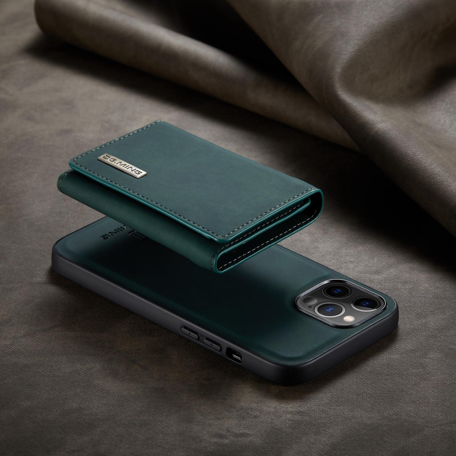 Luxuriöse magnetische abnehmbare Leder-Handy-Geldbörse für iPhone 13 Pro Max 12, Samsung S21 S20, Huawei OnePlus Google Kartenhalter, Stand-Rückseite iPhone 15 Pro Max grün