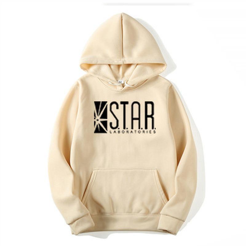 Lose Männer Frauen Hoodies Sweatwear Flash Starlab Hoodies Top Streetwear S ~ 3XL Mit Kapuze Top M beige