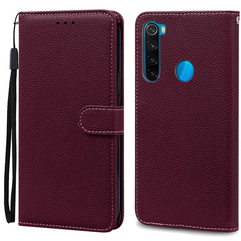 Für Xiaomi Redmi Note 8 Hülle Brieftasche Weiches Silikon Für Redmi Note 8T Note8T Hülle Fundas Coque Für Xiaomi Redmi Note 8 2021 Hüllen For Redmi Note 8 wein rot