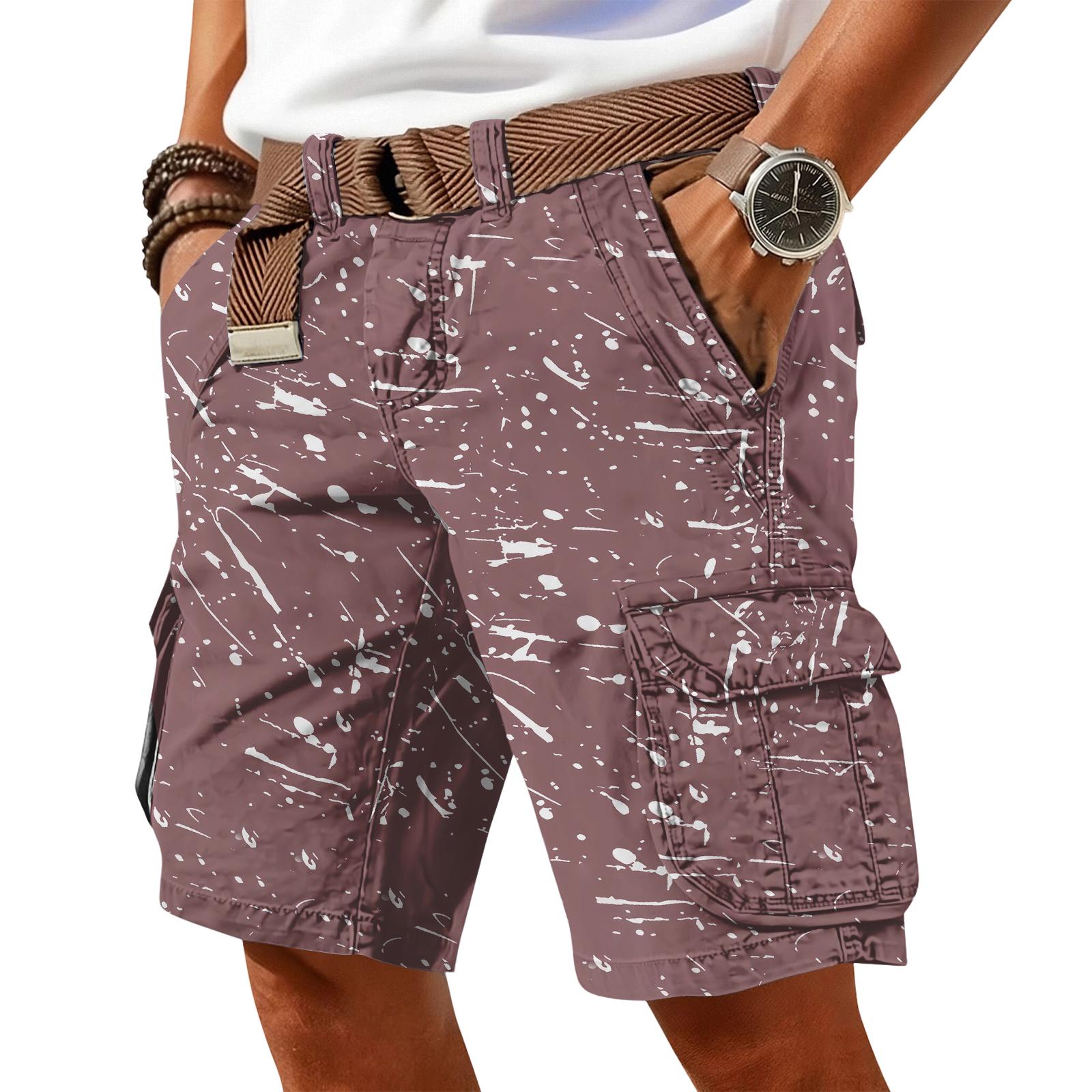 Herren Shorts Cargohosen für Herren UK mit Utility-Taschen Geeignet für Arbeitsshorts Herren und Outdoor-Aktivitäten Shorts für Herren UK L braun