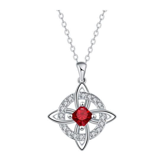 Keltischer Knoten Halskette Hexenknoten Geburtsstein Halskette Funkelnde Keltische Symbol Halskette Wicca Spiritueller Schmuck Geschenk für Frauen Mutter Ehefrau Freundin July white