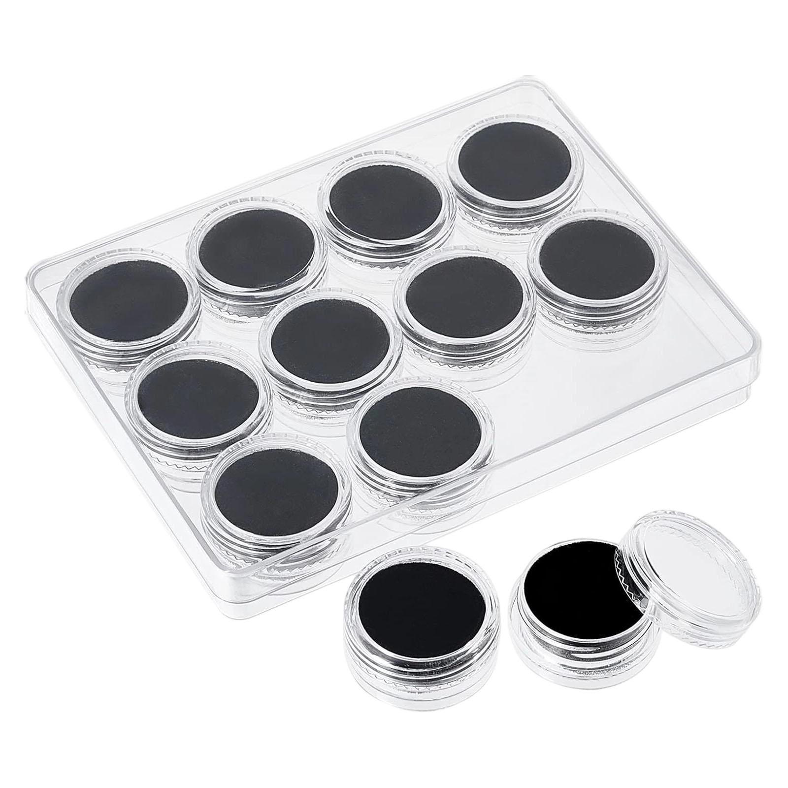 12 Fach Acryl Transparent Rund Edelstein Präsentationsschale Mit Weichschaum Schutz Schmuckaufbewahrungskoffer Für Lose Diamanten Münzen schwarz