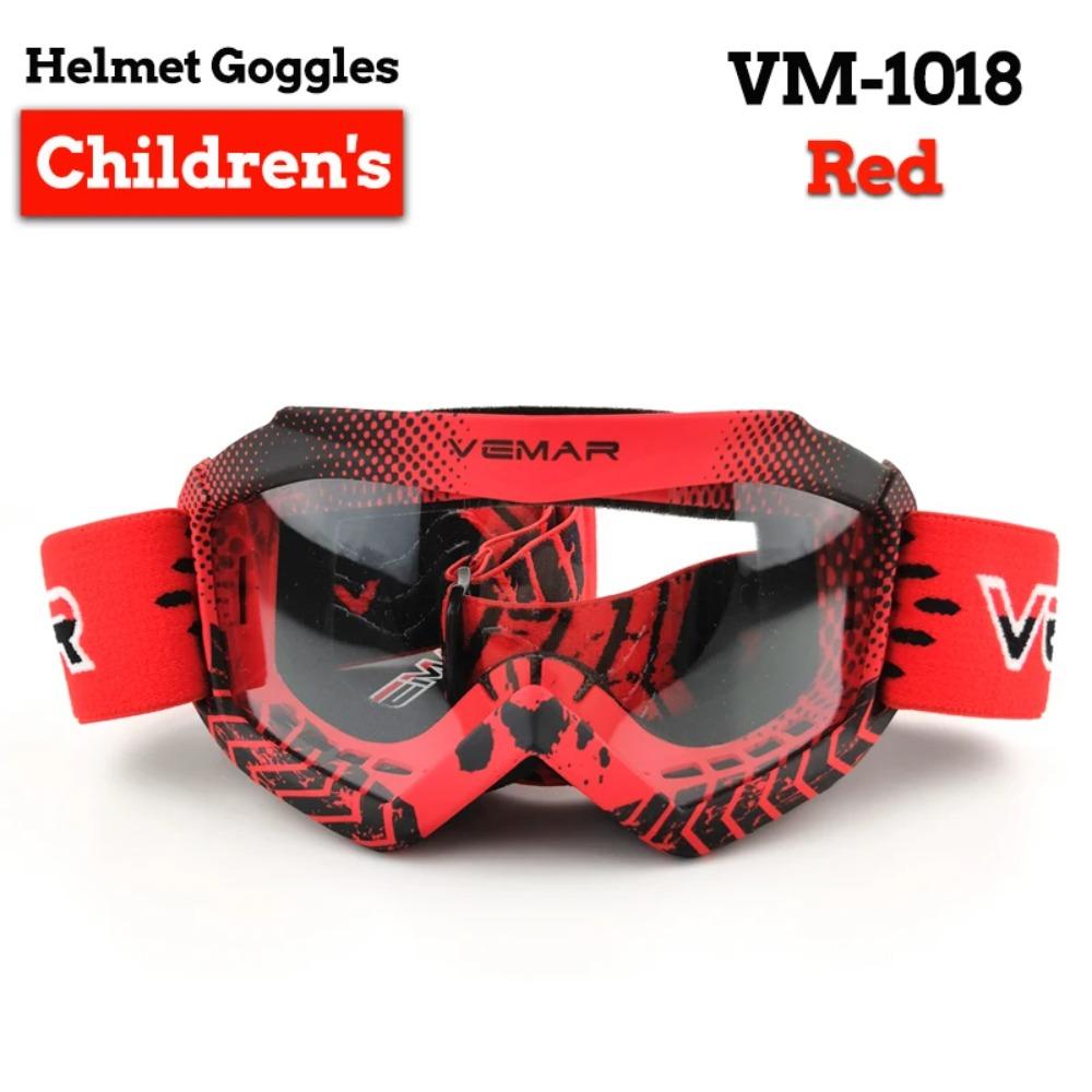 Vemar Offroad Motorradbrille Kinder Winddicht Motorradbrille Staubdicht Motocross Rennen MX MTB HD Moto Brille Kinder rot