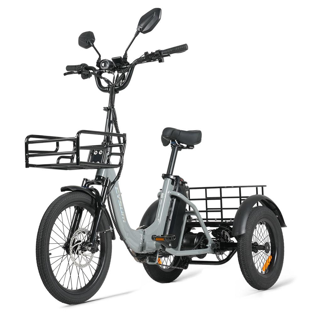 CYSUM AG1 PRO Elektrisches Dreirad für Erwachsene 750W Motor 48V 20Ah Akku Maximale Belastung 150kg Dreirad Elektroroller für den täglichen Weg grau