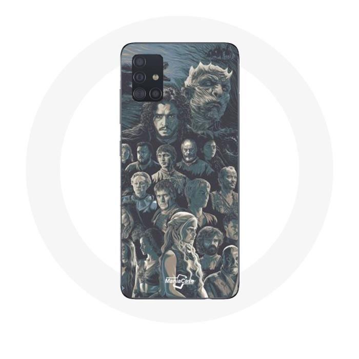 Hülle für Samsung Galaxy A51 5G Game of Thrones Staffel 8 Game of Thrones Poster Charaktere Hintergrund G grau