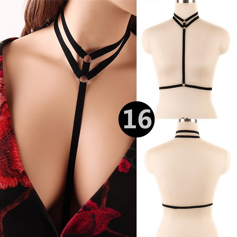 Neuer Pentagramm-Gürtel, sexy Damen-Frauen-Körpergeschirr, BH, Brust-Bondage-Dessous-BH, Gothic-Strumpfgürtel, Hosenträger, Geschirr-Dessous 16