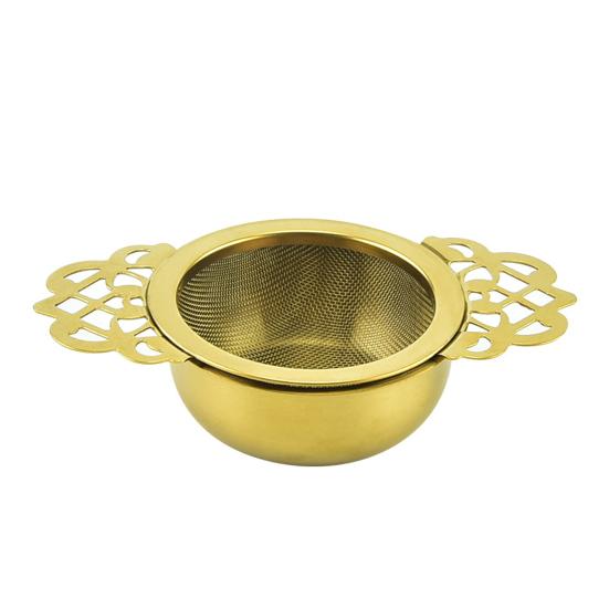 Tee-Ei, Teesieb aus Edelstahl, feinmaschiger Tee-Diffusor mit Doppelgriffen für losen Tee