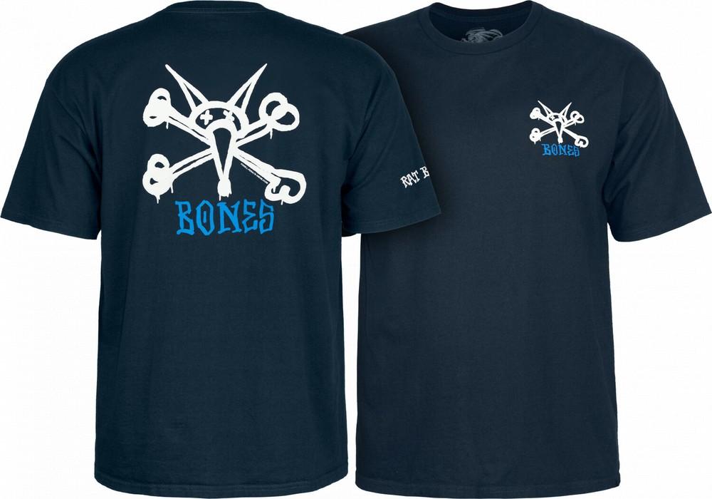 Powell Peralta RAT BONES Skateboard T-Shirt NAVY Unisex T-Shirt L gray