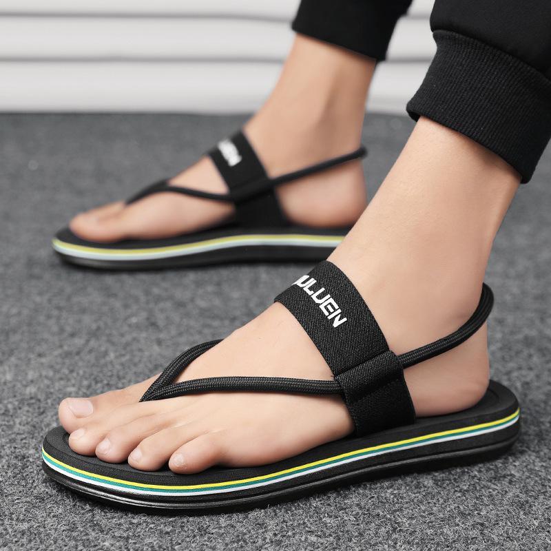 Sommermode Herrenschuhe Sandalen für Herrenschuhe Sandalias Herren Casual Outdoor Flip Flops Schuhe Weiche und bequeme Sandalen 42 schwarz