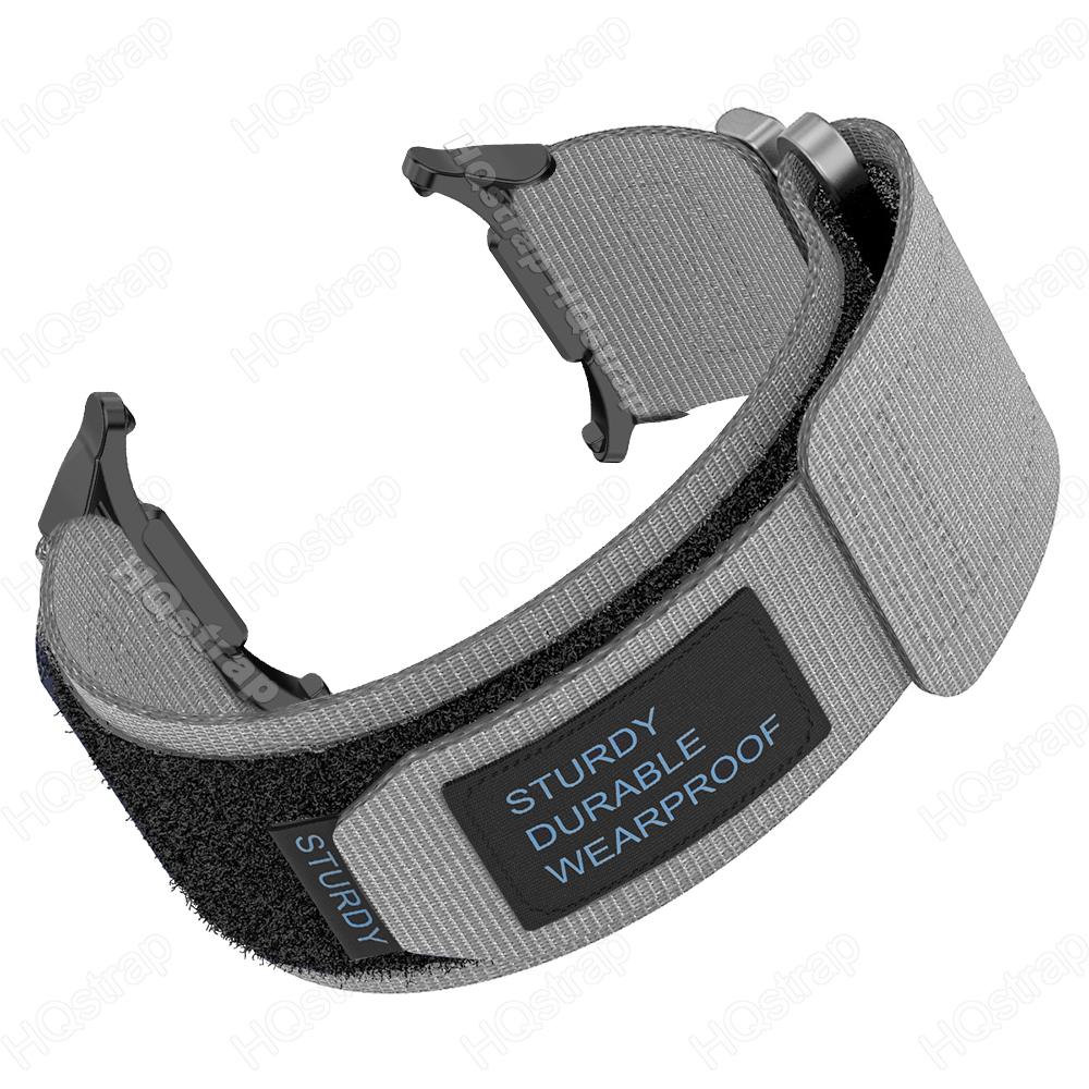 Neues Sport-Nylon-Loop-Armband für die Samsung Galaxy Watch 7 Ultra 47 mm Armband für die Samsung Watch 7 Ultra Uhrenarmbänder Zubehör Watch 7 Ultra 47mm schwarz/grau