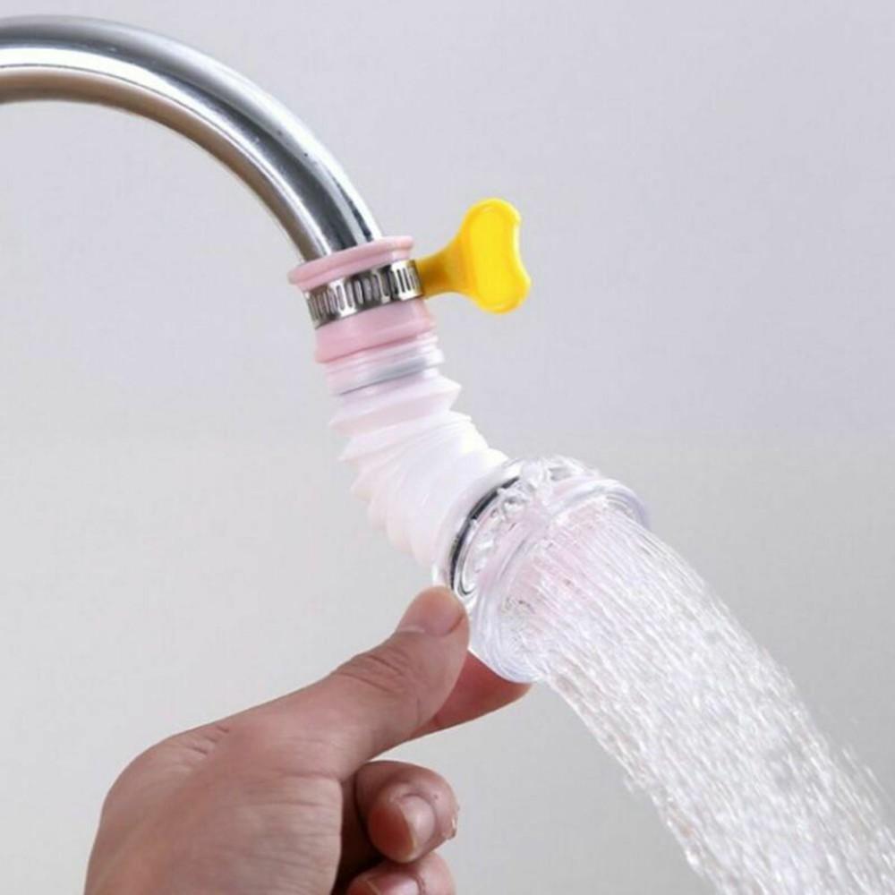 Teleskopischer drehbarer Wasserhahn für die Küche, spritzwassergeschützter Wasserhahnkopf, Wasserfilterdüse # rosa