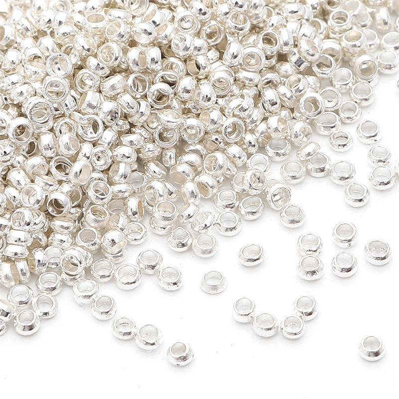 100 Teile/beutel Kupfer Positionierung Ball Perlen Für DIY Halskette Armband Ohrringe Schmuck Machen Handwerk Zubehör 2mm silber