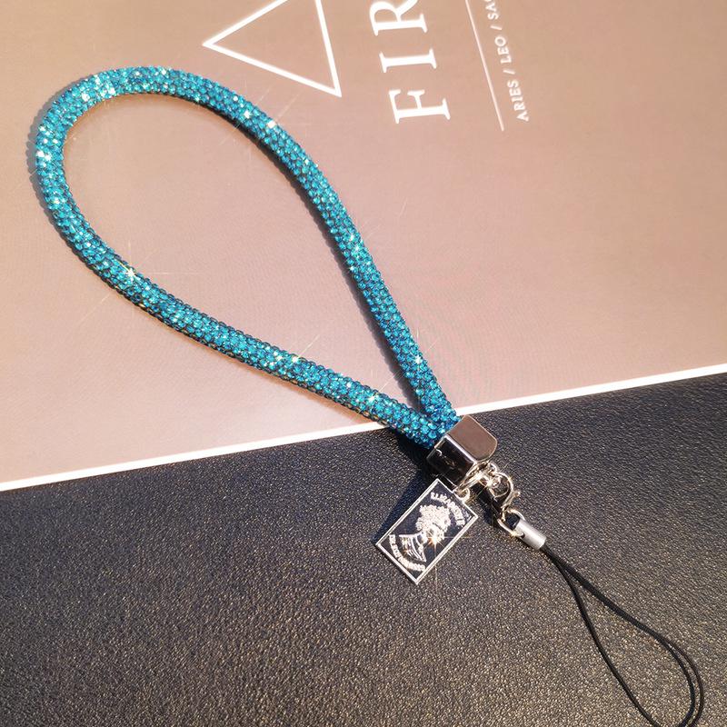 Universal Telefon Lanyard Handy Glitter Anti-verloren Lanyard Strap Halskette Schnur Telefon Sicherheit Tether für IPhone 14 Pro Max blau