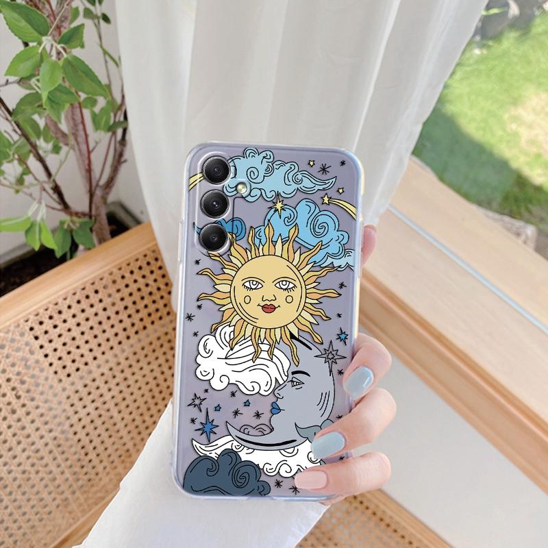 Blumen gemusterte weiche transparente Silikon-Telefonhülle für Samsung Galaxy A55 A54 A34 für Samsung S24 S23 Ultra-Kamera stoßfeste Schutzhülle Samsung Galaxy S23 Ultra