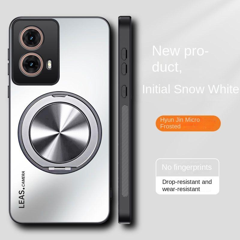 Für Motorola Moto Edge 50 40 30 Neo Hülle Hart Matt Mit Ringständer Magnetische Schutzhülle Rückseitige Abdeckung Für Moto edge 50Pro Ultra Fusion For Edge 40 Neo silber