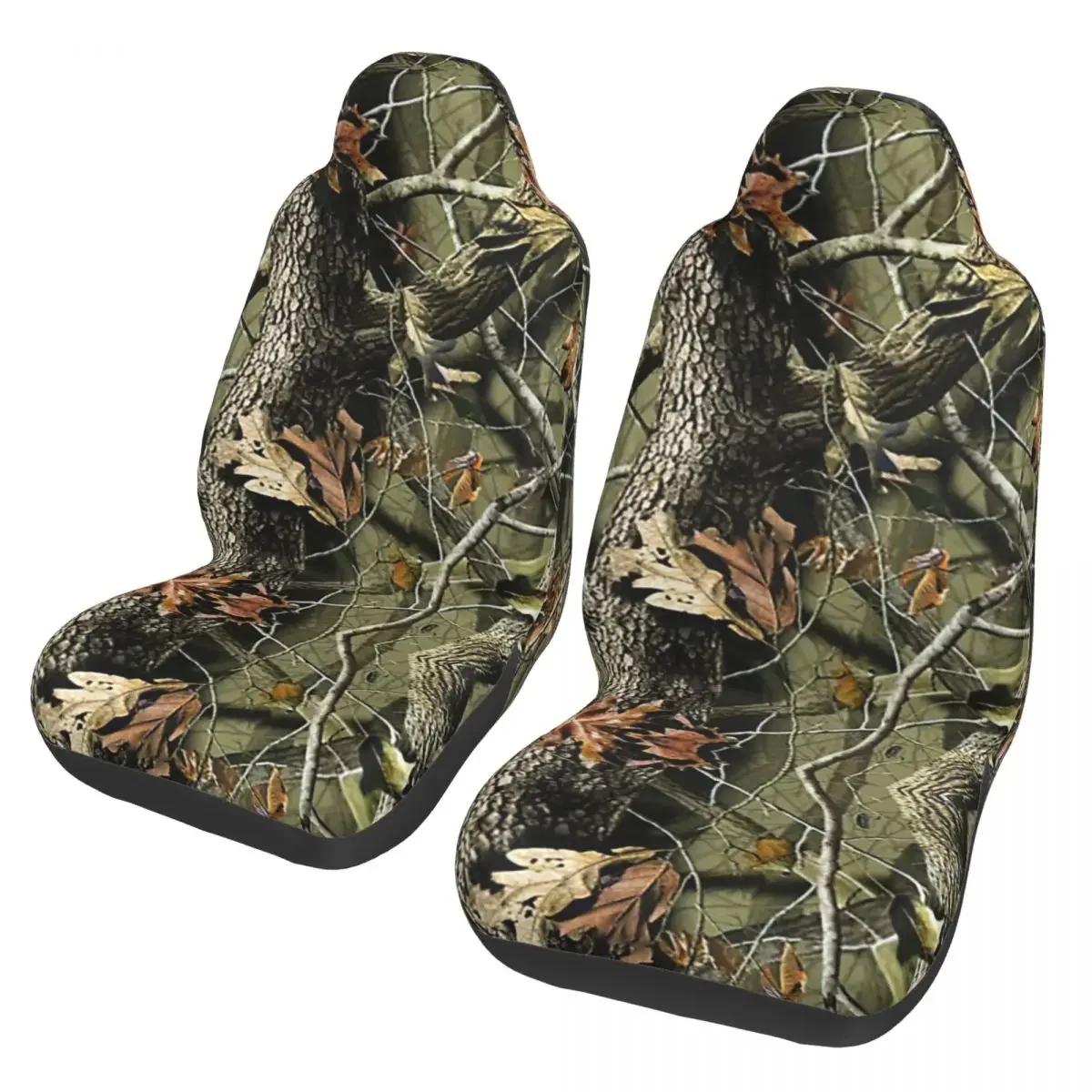Jagd Militär Camo Tarnung Wald Realität Bäume Autositzbezug Benutzerdefiniert Universal Frontschutz Zubehör Polster Set black