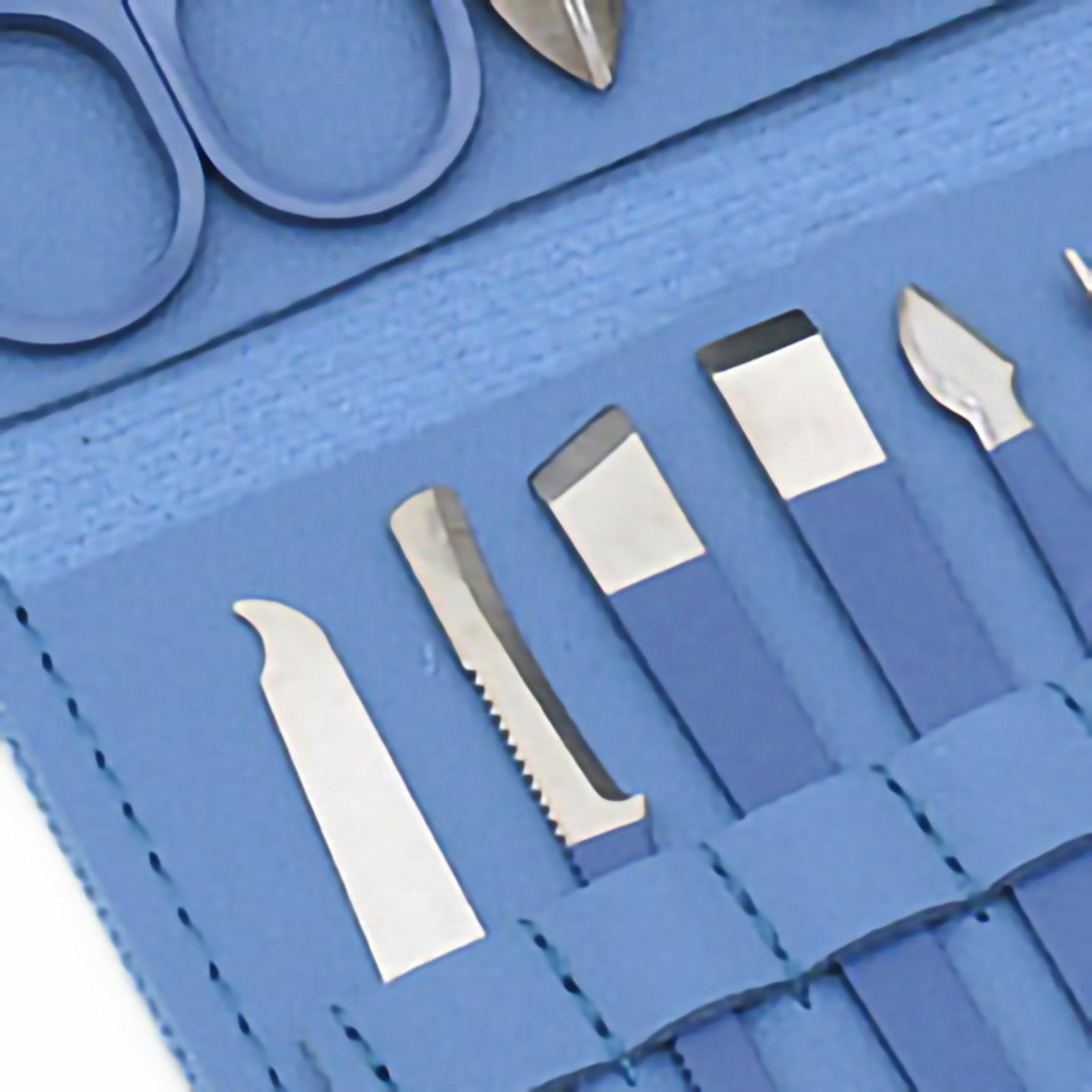 16-teiliges Stahl-Nagelknipser-Set Stahl-Maniküre-Set Professionelles Pediküre-Pflegeset Blau blau