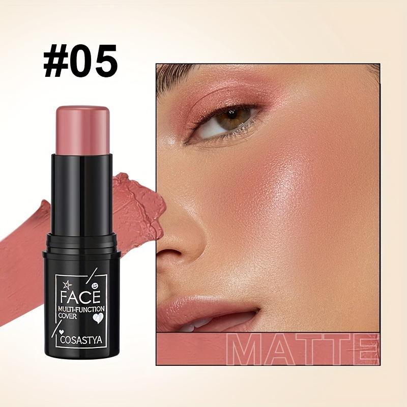 Wasserfester Creme-Rouge-Stick, vollständige Abdeckung, farbkorrigierendes Rouge mit strahlendem Finish, multifunktionaler Rouge-Stick in Beeren-, Rosa- und Rottönen, Make-up 05