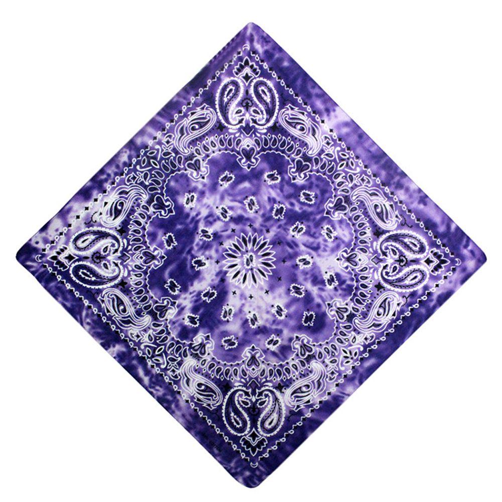 Haarband Quadratischer Schal Tie Dye Bandana Radfahren Outdoor Hip Hop Paisley Stirnband Hip Hop Headwea violett