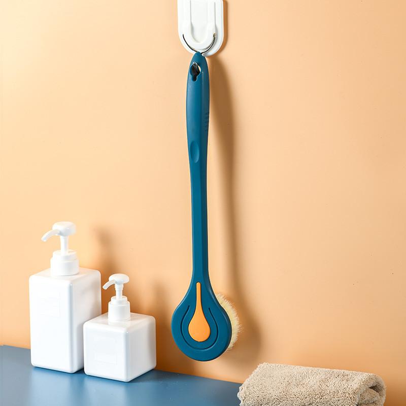 1Pc Körper Bad Dusche Zurück Pinsel Reiben Mit Lange Griff Bade Pinsel Haut Massage Massieren Reiniger Bad Dusche Gesundheit pflege 38*7.8cm blau