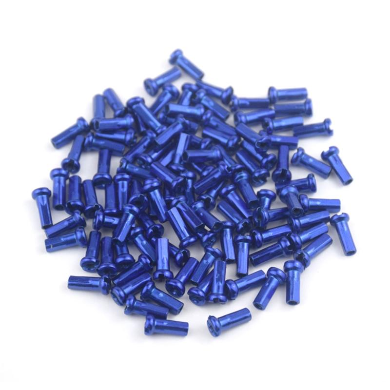 60x Bunte MTB Rennrad Speichennippel 14G 2mm Durchmesser Berg Rennrad Lang 12mm Radsport Ersatzzubehör blau
