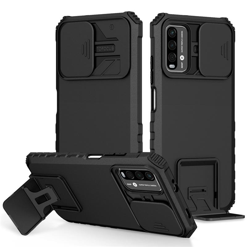 Für Xiaomi Poco M3 Hülle Kameraschutz Armor Handyhüllen Für Poco M 3 M3 Pro Pocophone M3Pro PocoM3 Schlanker Ständer Rückseite For Poco M3 Pro schwarz