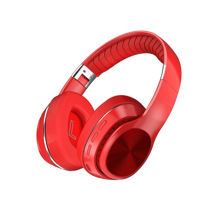 8D Hifi Kopfhörer Bluetooth Kopfhörer Over Ear Stereo Wireless Headset Weiche Leder Ohrenschützer Integriertes Mikrofon Für PC/Handys/TV rot