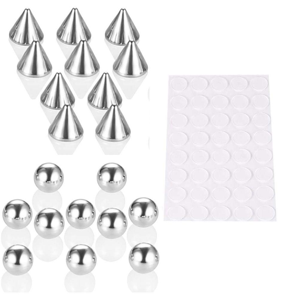 Mit Aufkleber Kein Piercing Männer Augenbrauen Ohrstecker Set Kein Piercing Schmuck Fake Lip Stud Kugel Nasenring 4mm silber