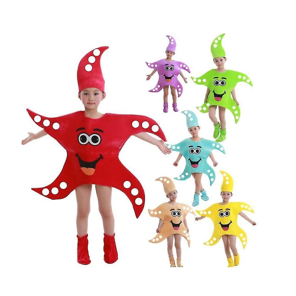 (Himmelblau, 100 cm) Kinder Schule Haus Party Seestern Cosplay Kostüm Für Jungen Mädchen Baby Kleidung Meerestier Stern Bühnen Show Kleidung Tanzanzug 120 cm rose rot