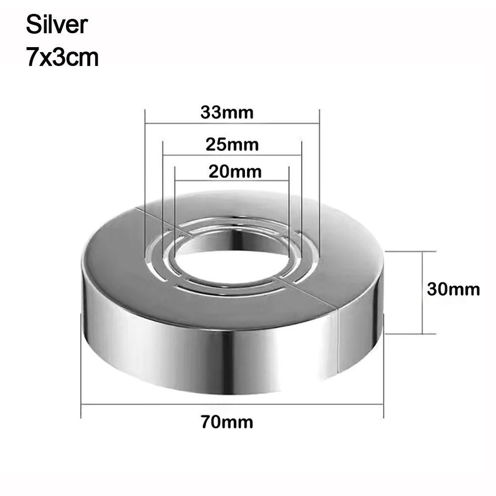 ABS Armatur Dekorative Abdeckung Verchromung Rohr Wandabdeckungen Nützliches Armaturzubehör Dusche 7x3cm silber
