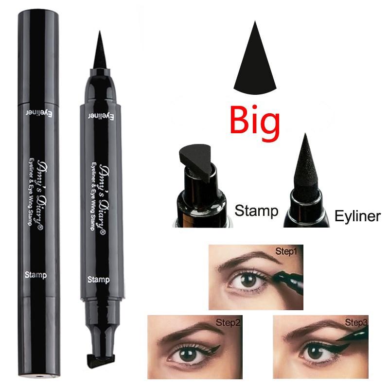 Doppelkopf-Wing-Seal-Eyeliner, wasserfest und wischfest, natürlicher, stereoskopischer, schnelltrocknender flüssiger Eyeliner, Augen-Make-up, dauerhaftes Fixieren, Damen-Make-up