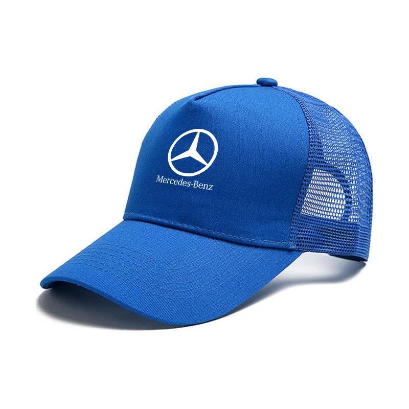 Autoaufkleber 2025 Heiß Für Benz Mercedes Benz Gestickte Auto Verstellbare Sport Baseball Kappe Für Mercedes Benz A C E S G Cla blau