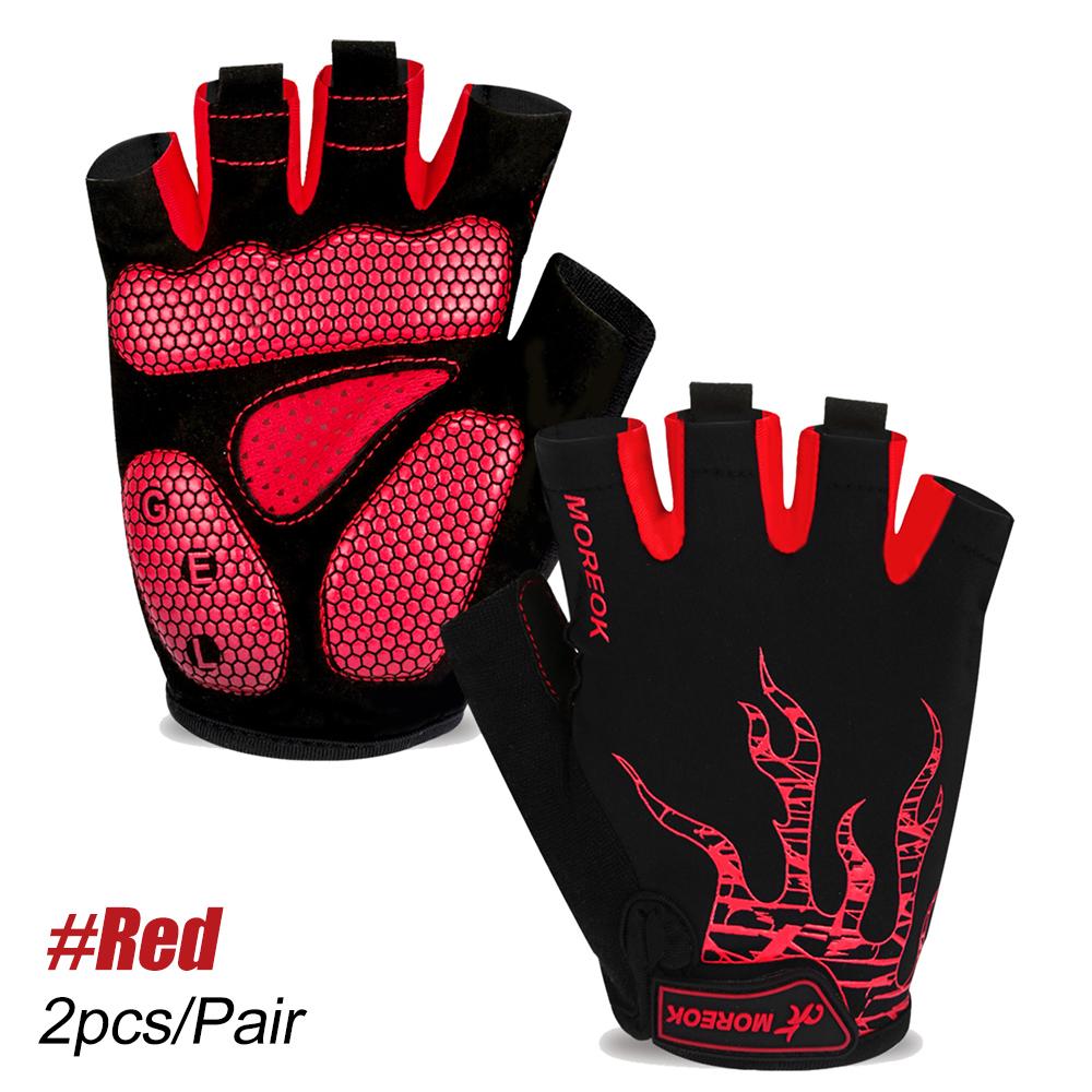 Fahrradhandschuhe Atmungsaktive Fahrradhandschuhe 5mm Gel-Polster Mountainbike-Handschuhe Rutschfest Rennrad MTB Biking-Handschuhe Perfekt Für Training Sport S rot