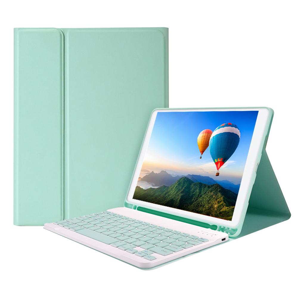 Abnehmbare BT-Tastaturhülle mit elastischem Stiftschlitz, kompatibel mit iPad Pro11 2018/2020/iPad Air4 iPad 10.5&10.2 grün