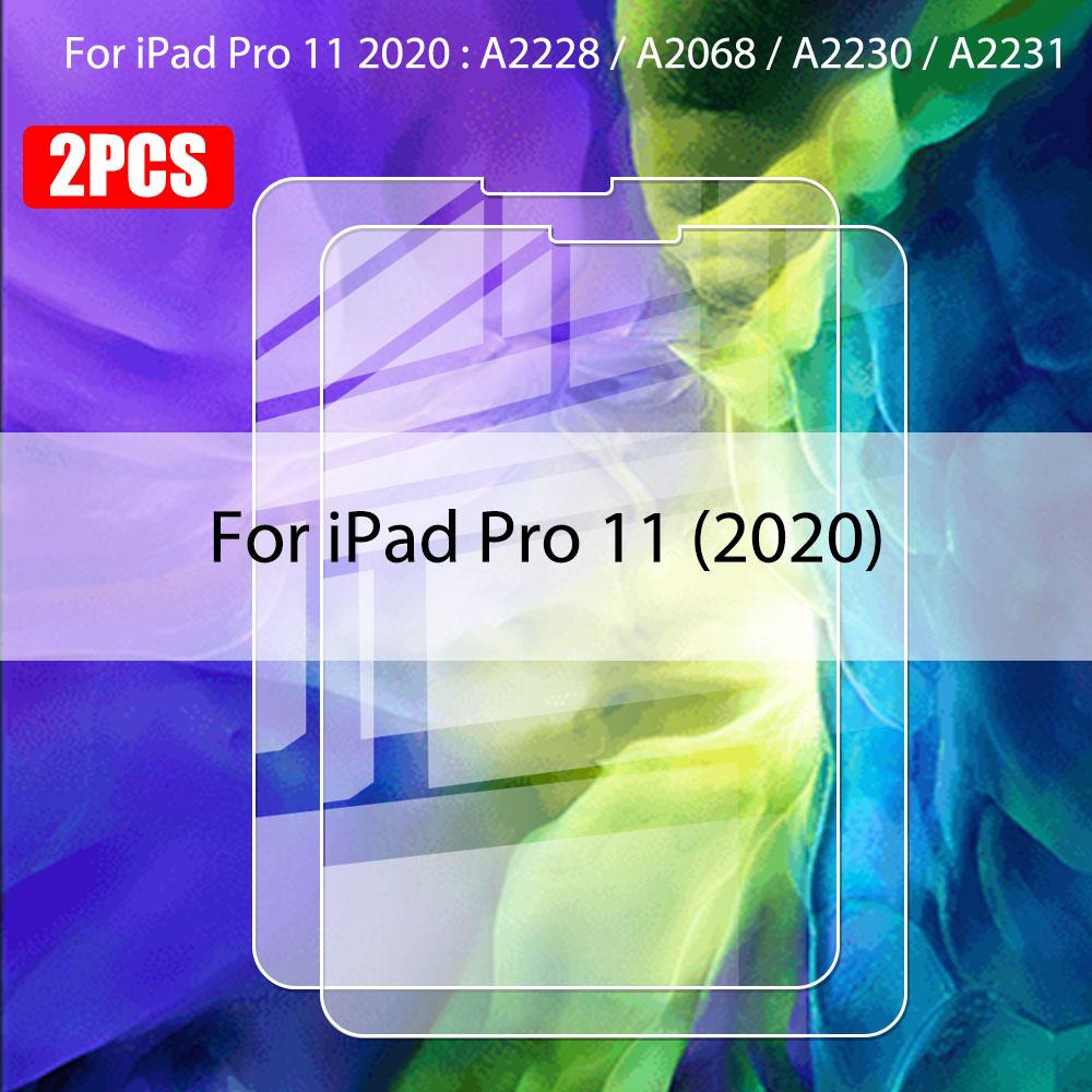 2 Stück gehärtetes Glas Displayschutzfolie für Apple Ipad Air 5 4 2022 Pro 11 2018 9,7 Zoll Ipad 10.2 6. 5. Generation gehärteter Film 2pcs*For ipad Pro 11 2020 transparent