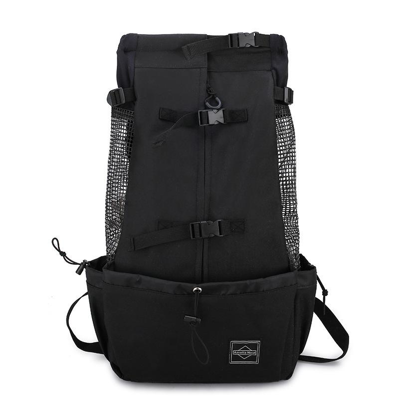 Atmungsaktive Hundetragetasche, tragbarer Haustier-Outdoor-Reiserucksack, große Hunde- und Katzentragetaschen für Hunde, Französische Bulldogge, Hundezubehör M schwarz