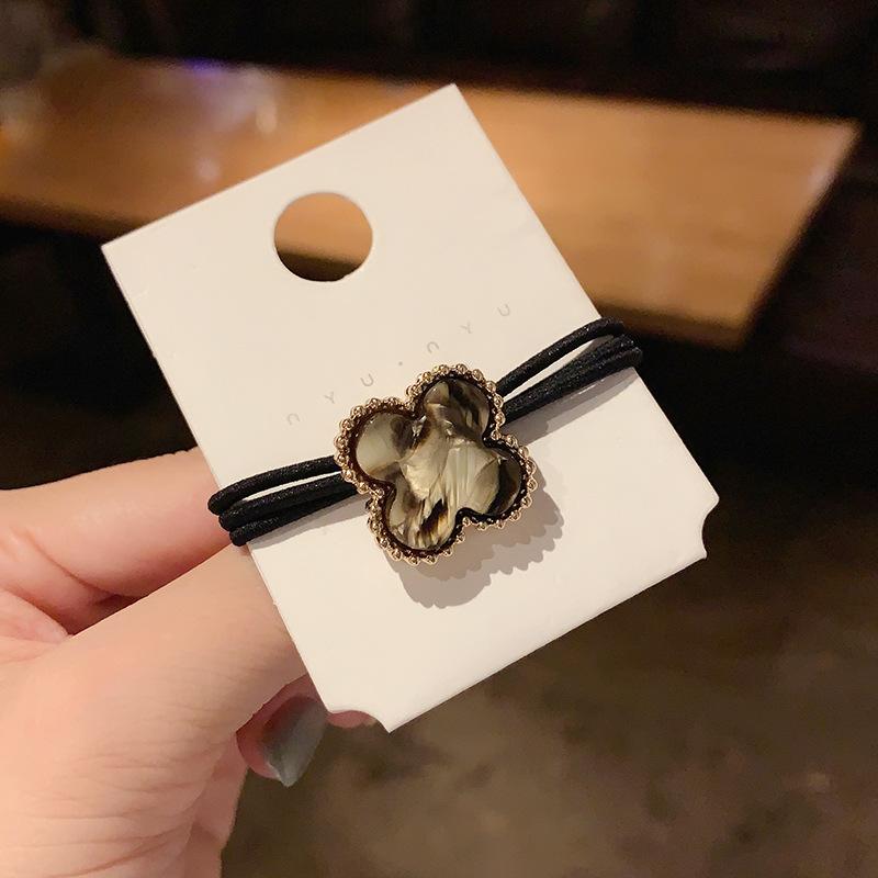 Mode Haaraccessoires Mode Kopfseil Haarband Klee Einfacher Kopfschmuck Temperamentvoll Weiblich Vintage Koreanischer Haarring kaffeebraun