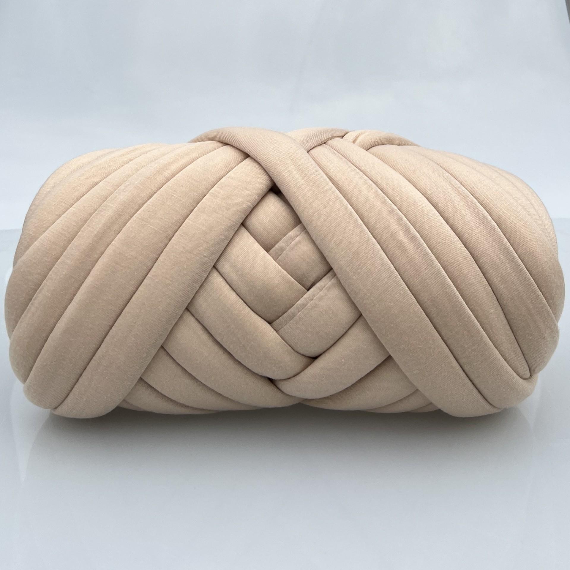 500 g dickes DIY-Garn zum Handstricken, weiches Schlauchgarn für Taschen, Riesengarn, Armstrickgarn, Körbe, Kissen, Haustiernester, Basteln 500g khaki