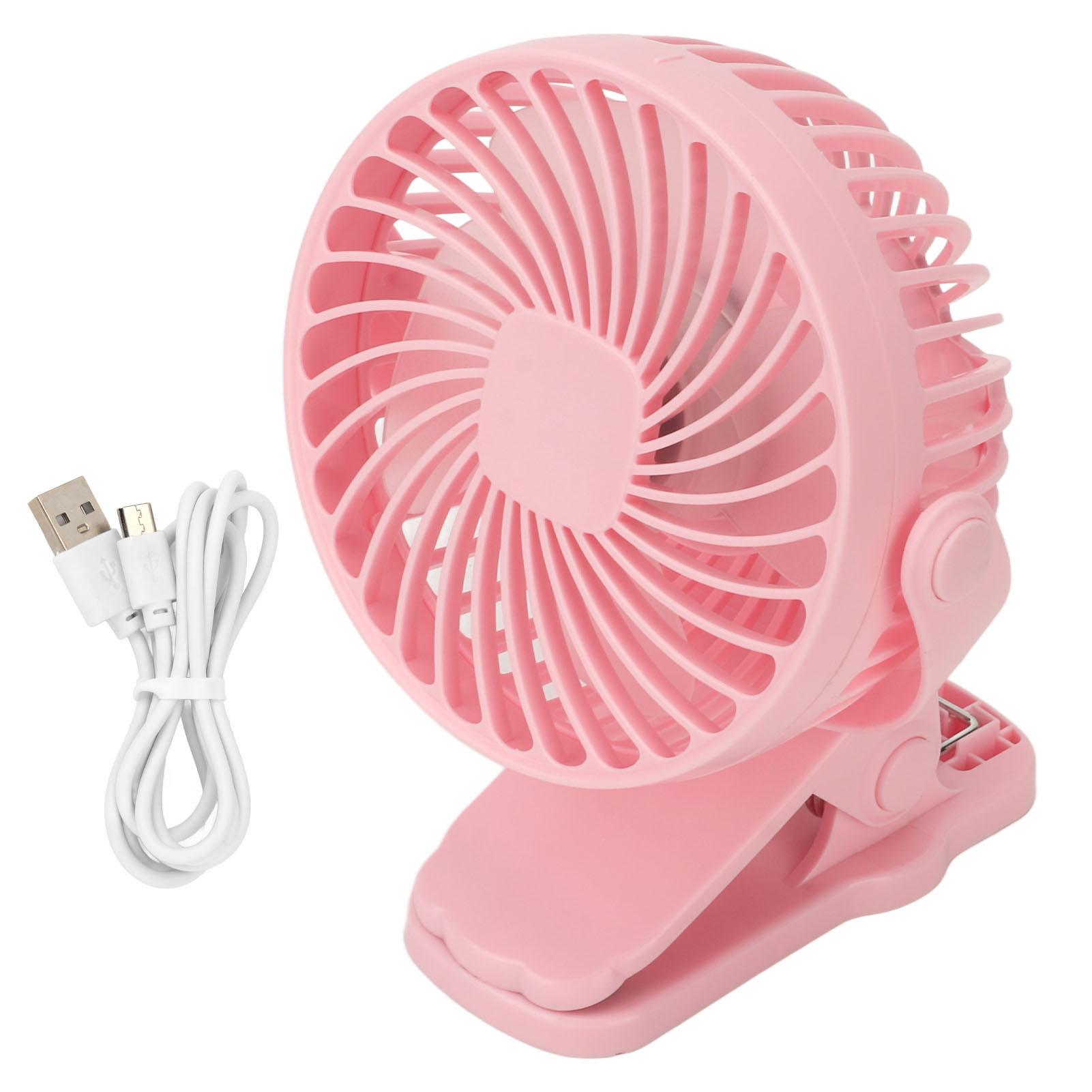 Clip-Ventilator ABS 720 Grad 3 Geschwindigkeiten Geräuschlos USB Batteriebetrieben Mini-Ventilator für Schreibtisch Büro