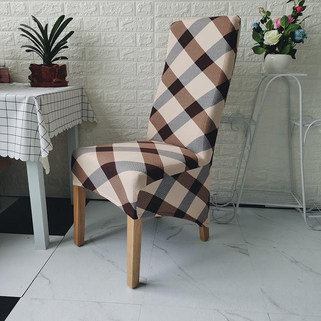 Stuhlhusse mit hoher Rückenlehne und universeller hoher Elastizität, Jacquard, Größe M, XL, Stuhlhussen für Esszimmer, Küche, Büro, Zuhause, Maisflanell XL Size (60-75cm)