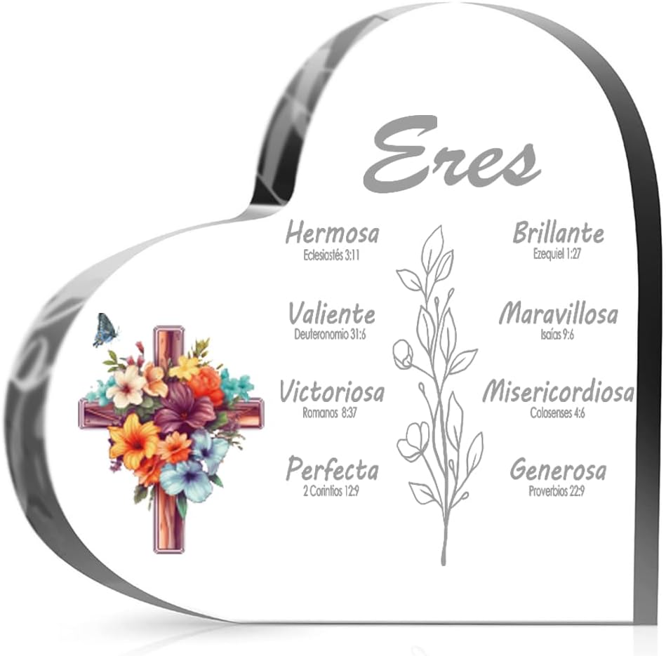 Spanische christliche Geschenke für Frauen | Religiöse inspirierende Geschenke mit Bibelvers Gebeten Geschenke | Schriftgeschenke gray