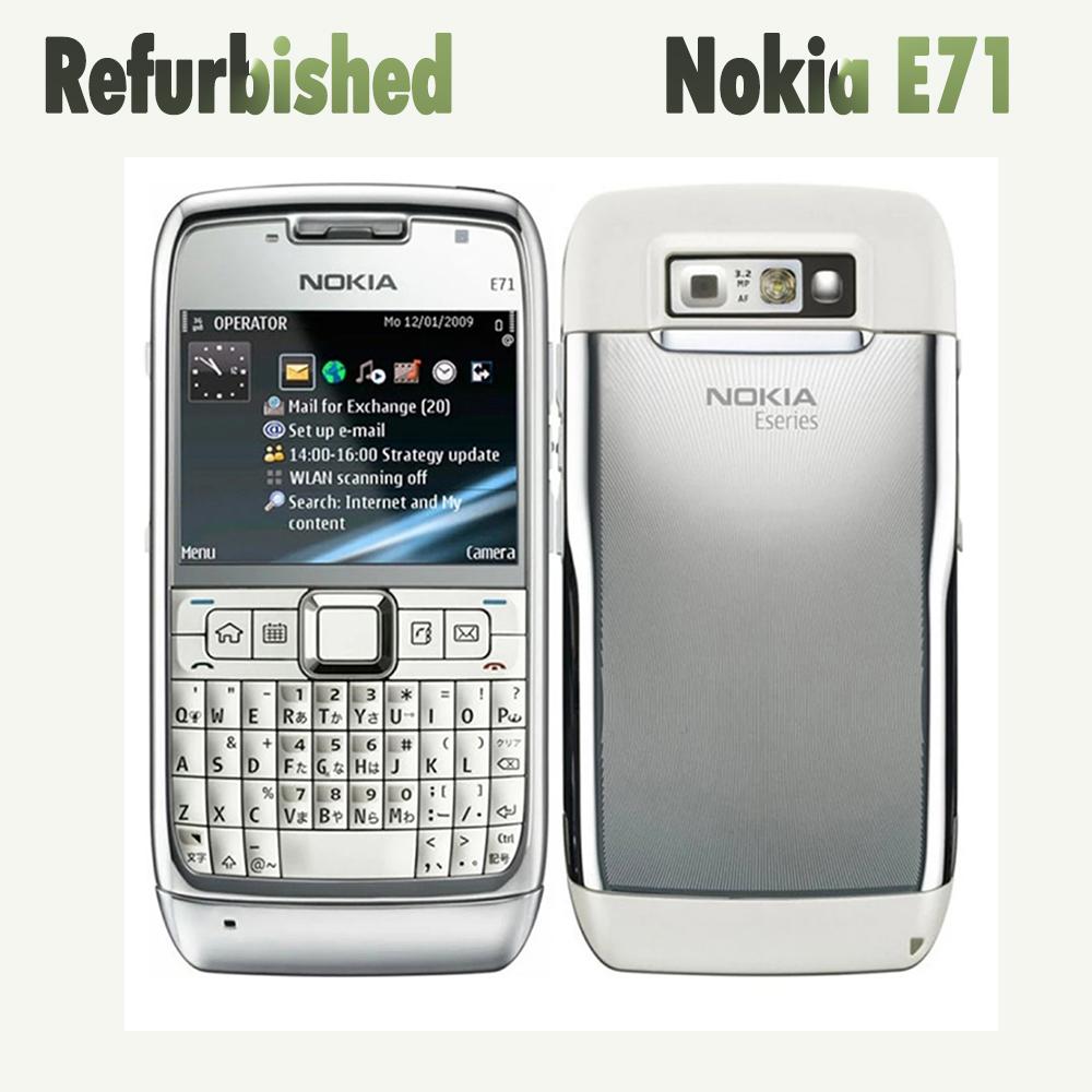 Generalüberholtes Nokia Original Entsperrtes Nokia E71 QWERTY-Tastatur Mobiltelefon mit 1 SIM Simple Set schwarz