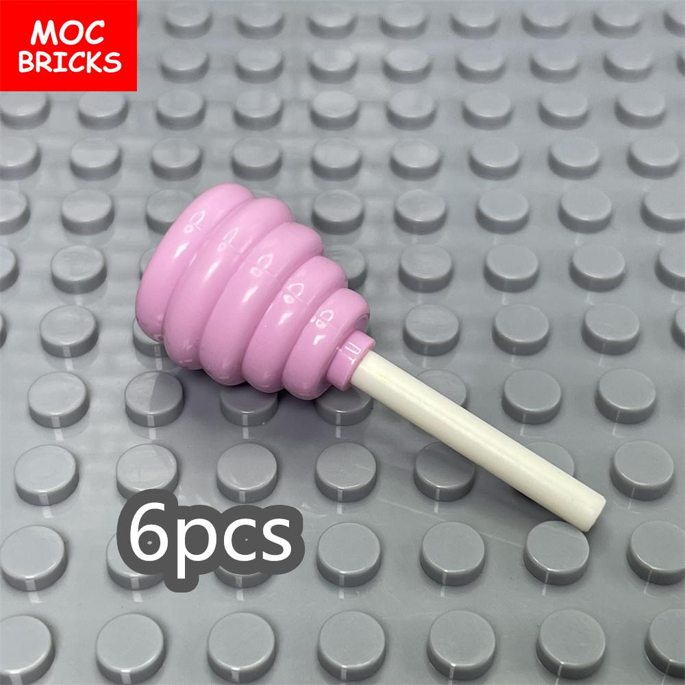 12 Stück/Los MOC Steine Süßigkeiten Zucker Freunde Bausteine Mini Block Sets Buch Stadt Mädchen Club Vergnügungspark rosa
